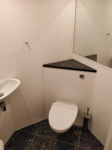 Toilet med hængeskål og indbygget cisterne